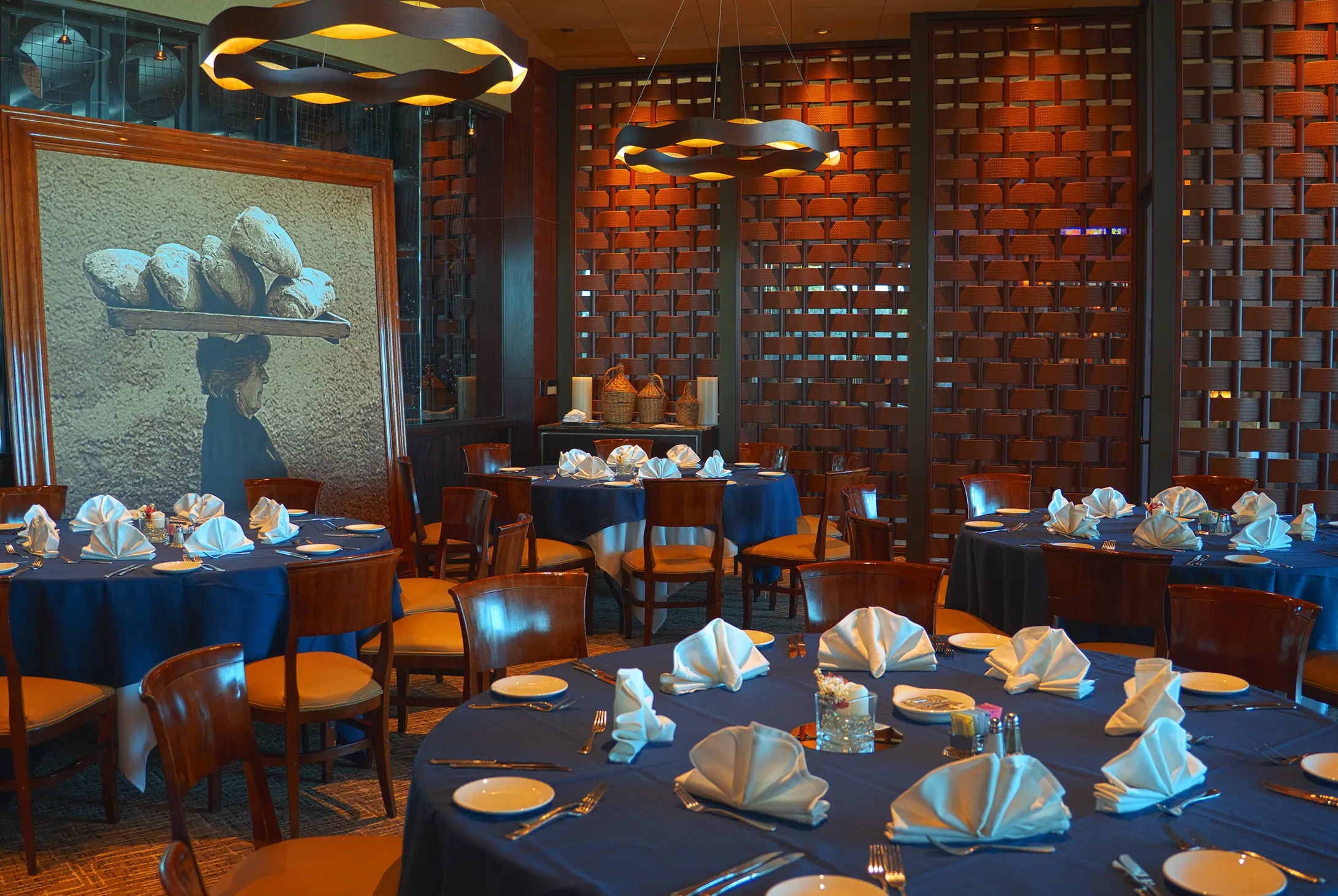 Private Party Room Round Tables Setup 